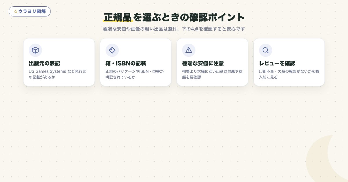 図解:正規品を選ぶときの確認ポイント