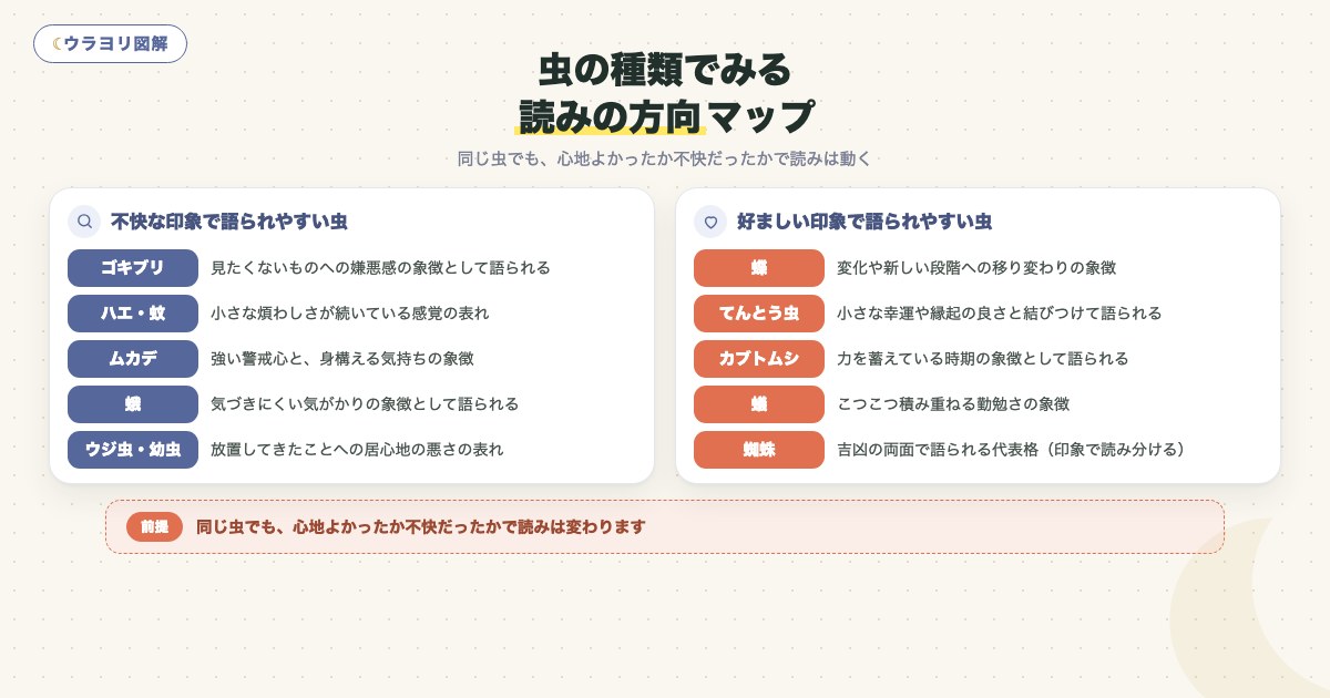 図解:虫の種類でみる読みの方向マップ
