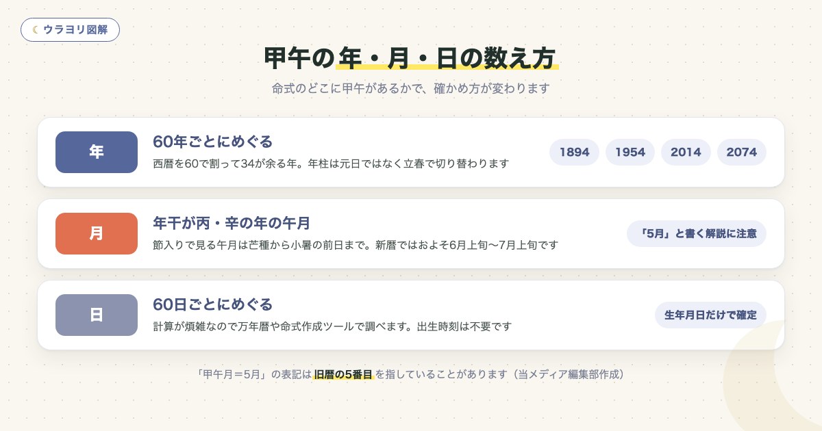 図解:甲午の年・月・日の数え方