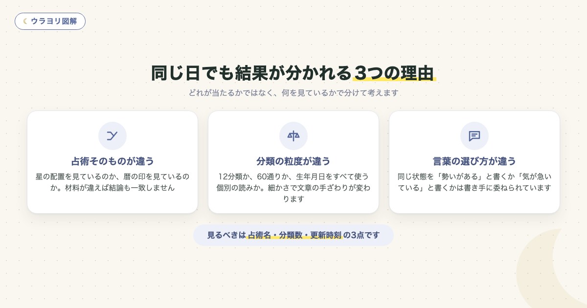 図解:同じ日でも結果が分かれる3つの理由