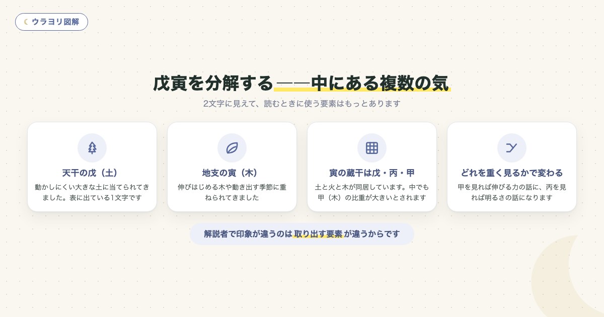 図解:戊寅を分解する――中にある複数の気