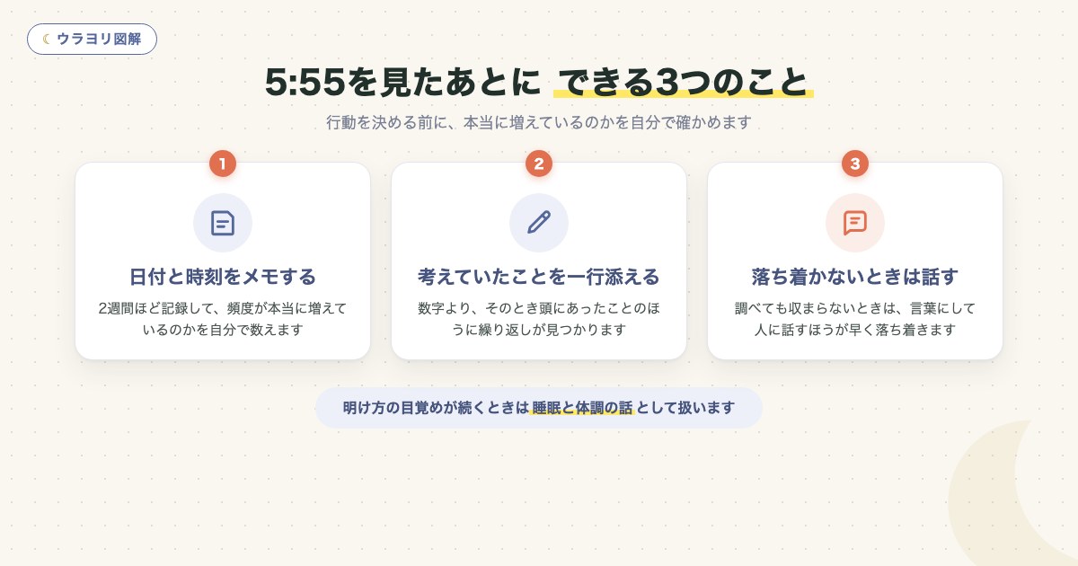 図解:5:55を見たあとに できる3つのこと
