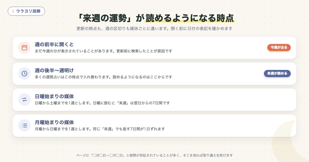 図解:「来週の運勢」が読めるようになる時点