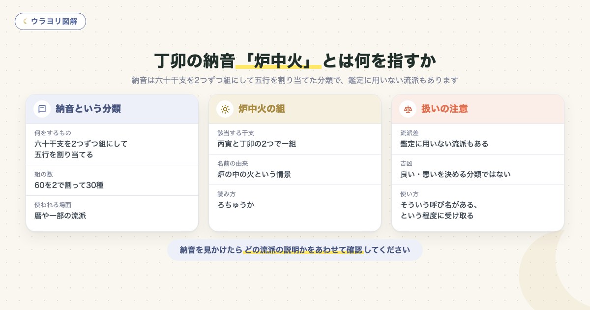 図解:丁卯の納音「炉中火」とは何を指すか