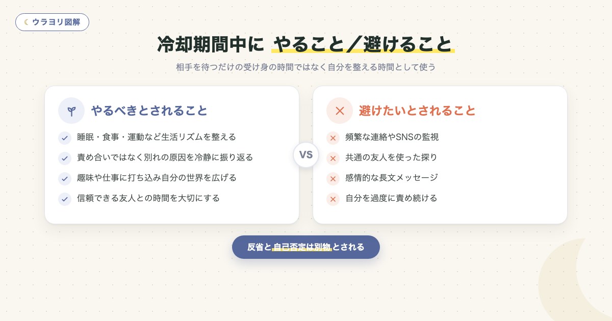 図解:冷却期間中に やること/避けること