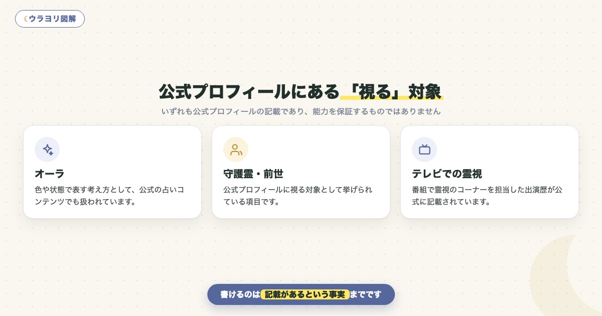 図解:公式プロフィールにある「視る」対象