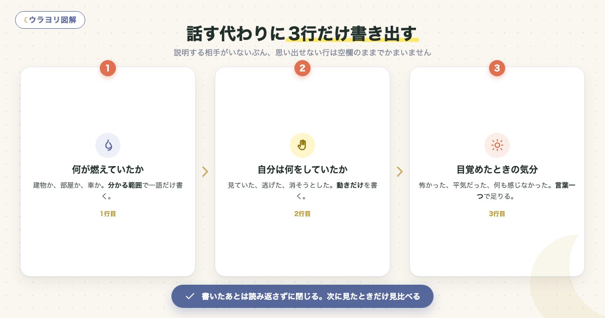図解:話す代わりに3行だけ書き出す