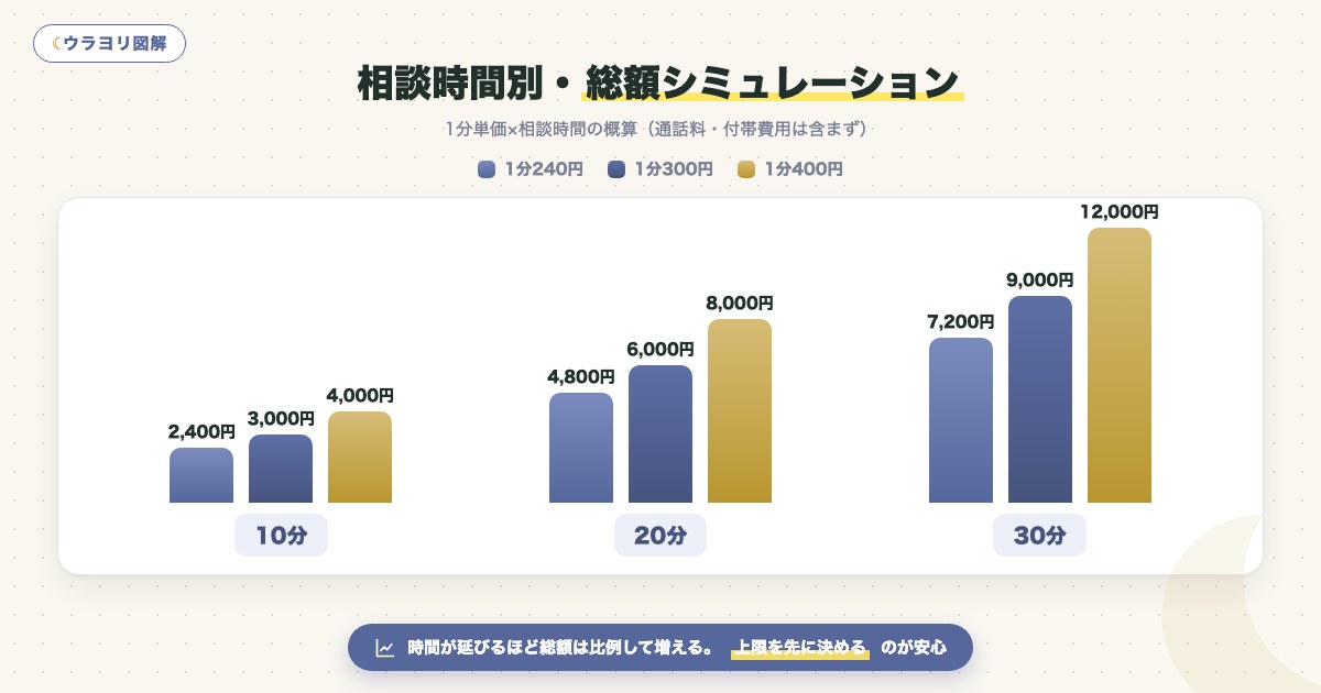 図解:相談時間別・総額シミュレーション