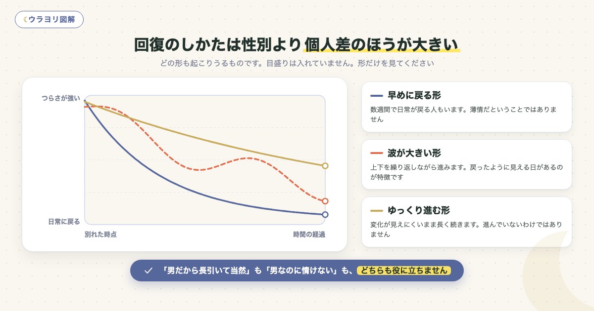 図解:回復のしかたは性別より個人差のほうが大きい