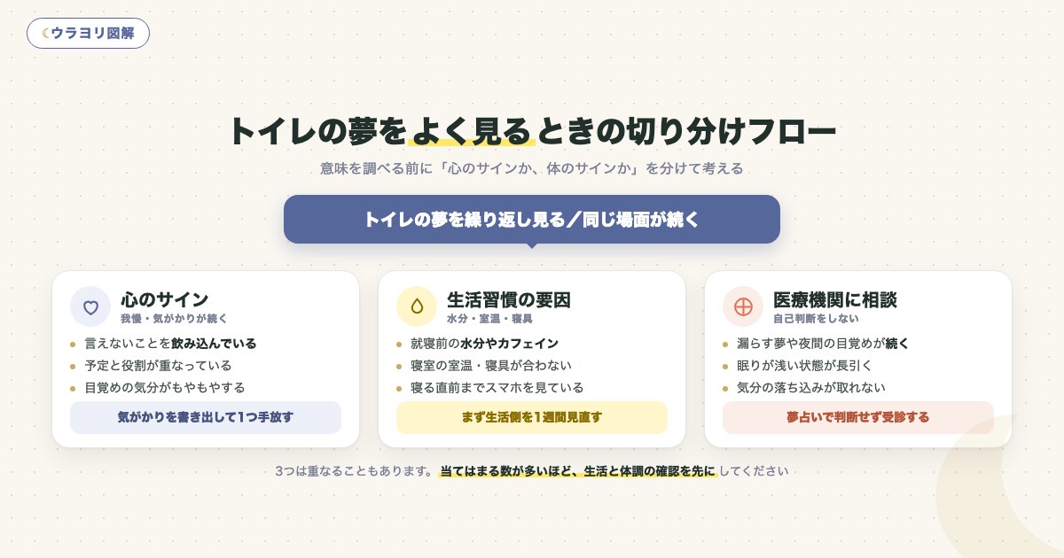 図解:トイレの夢をよく見るときの切り分けフロー