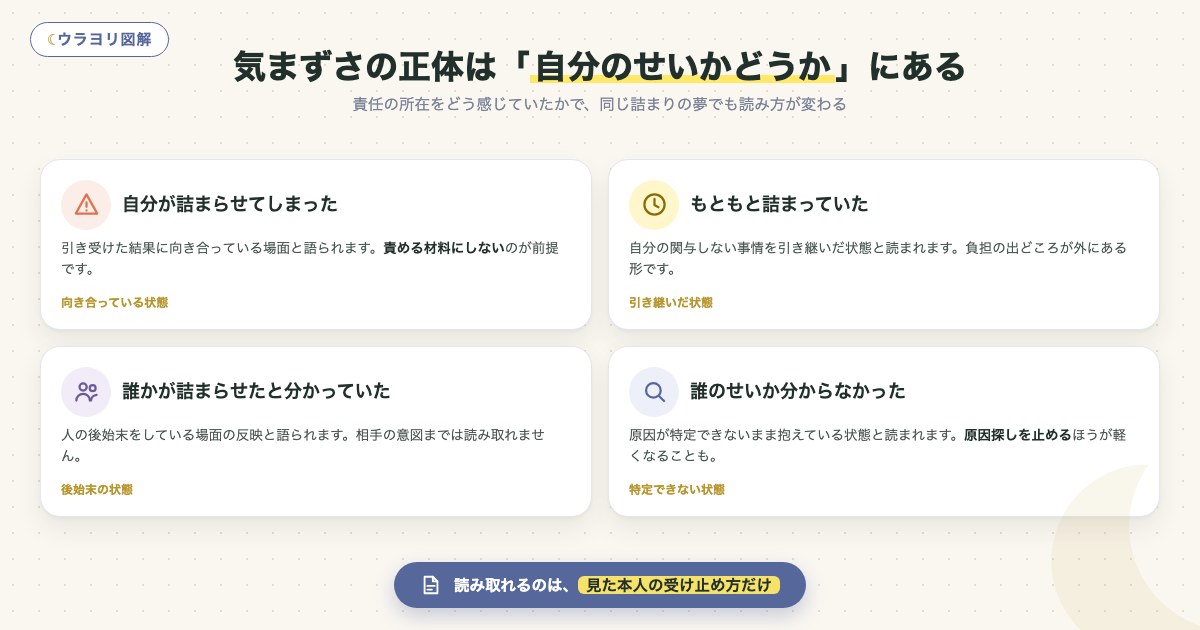 図解：気まずさの正体は「自分のせいかどうか」にある